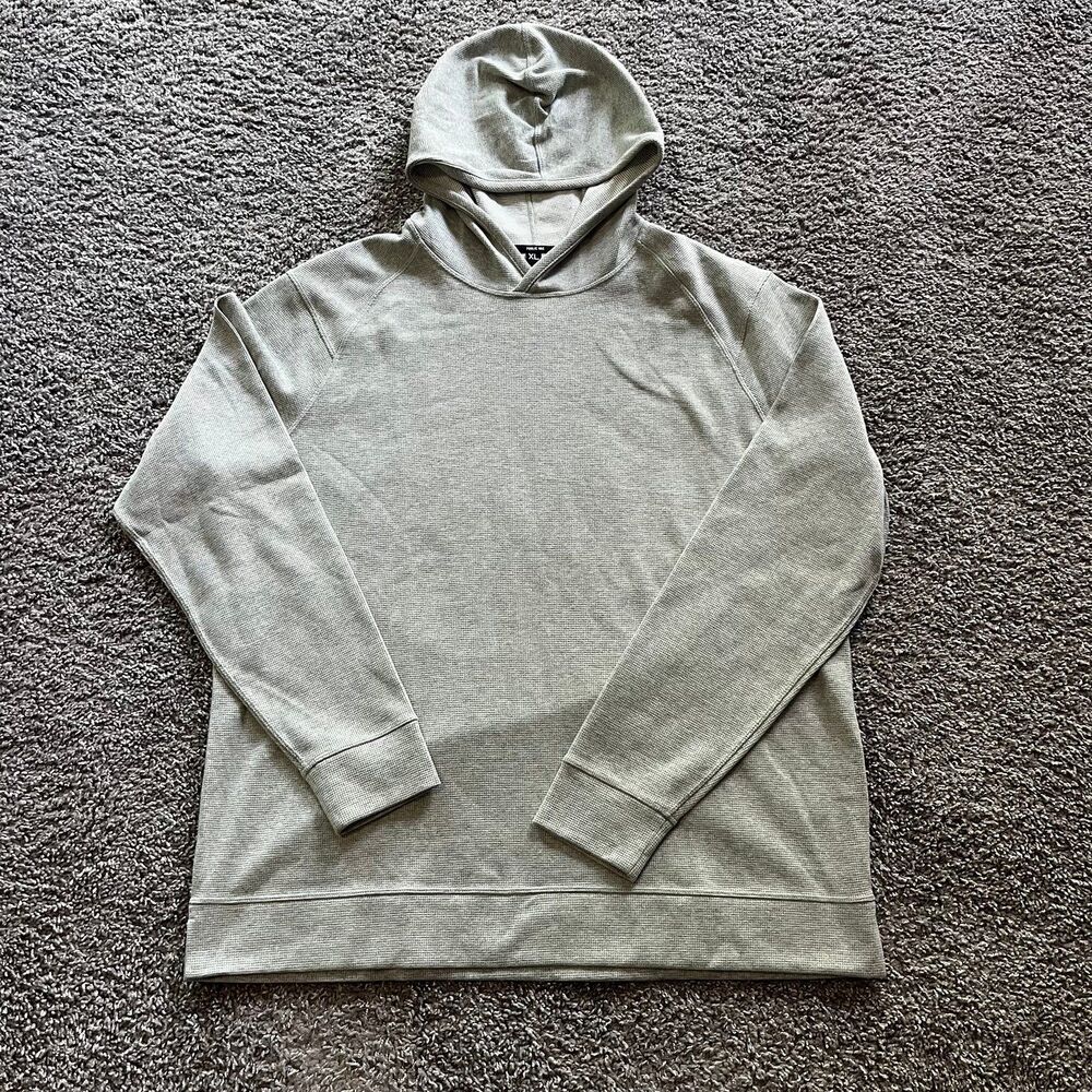 Public Rec Waffle Knit Hoodie Sweatshirt Pullover Heather Grey Mens XL